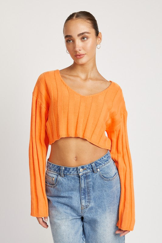 Deep V-Neck Cropped Top | Ardene