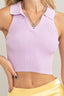 Sleeveless Collared Crop Knit Top - Premium  from HYFVE - Just $25.80! Shop now at Alexi and Gray