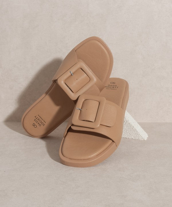 OASIS SOCIETY Daisy - Single Buckle Slide - Premium  from KKE Originals - Just $37.40! Shop now at Alexi and Gray