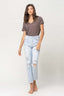 SUPER HIGH RISE DISTRESSED CROP STRAIGHT - Premium  from VERVET by Flying Monkey - Just $43.44! Shop now at Alexi and Gray