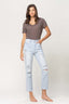 SUPER HIGH RISE DISTRESSED CROP STRAIGHT - Premium  from VERVET by Flying Monkey - Just $43.44! Shop now at Alexi and Gray