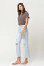 SUPER HIGH RISE DISTRESSED CROP STRAIGHT - Premium  from VERVET by Flying Monkey - Just $43.44! Shop now at Alexi and Gray