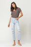 SUPER HIGH RISE DISTRESSED CROP STRAIGHT - Premium  from VERVET by Flying Monkey - Just $43.44! Shop now at Alexi and Gray