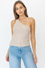 ONE SHOULDER TAPE YARN KNIT TOP - Premium  from LE LIS - Just $22.00! Shop now at Alexi and Gray