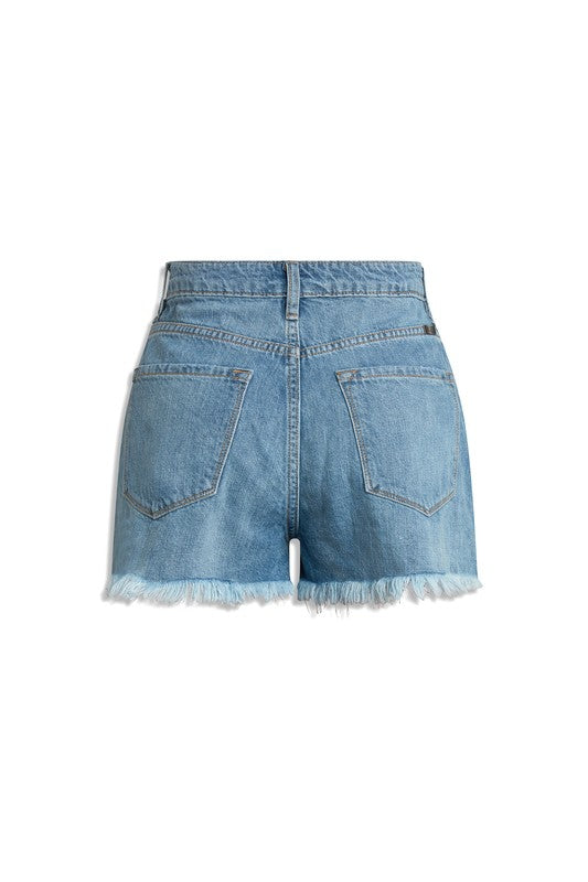 High Rise DENIM SHORTS JEANS- KC9145M-OP - Premium  from Kan Can USA - Just $41.80! Shop now at Alexi and Gray