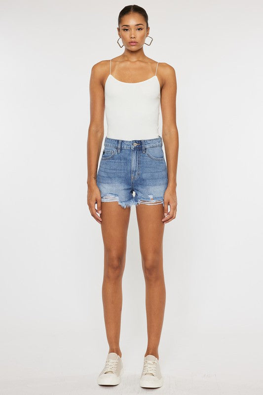 High Rise DENIM SHORTS JEANS- KC9145M-OP - Premium  from Kan Can USA - Just $41.80! Shop now at Alexi and Gray
