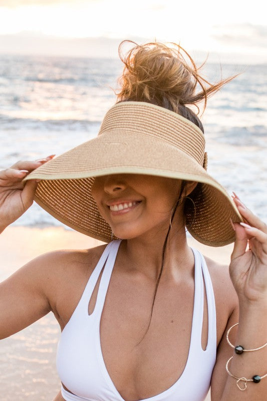 Foldable Wide Brim Bow Visor - Premium  from Aili's Corner - Just $18.00! Shop now at Alexi and Gray