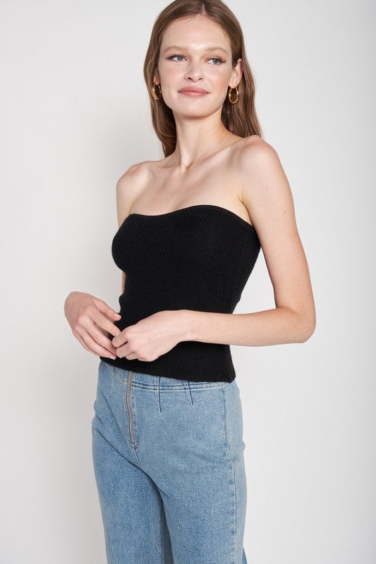 FUZZY SWATER TUBE TOP - Premium  from Emory Park - Just $31.20! Shop now at Alexi and Gray