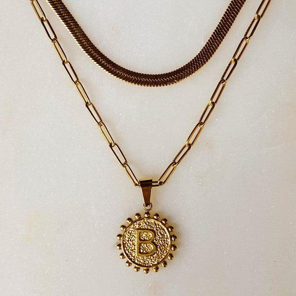Double Chain Initial Necklace - Premium  from Ellison and Young - Just $22.10! Shop now at Alexi and Gray