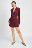 WRAPPED BLAZER MINI DRESS WITH DRAWSTRING - Premium  from Emory Park - Just $93.60! Shop now at Alexi and Gray