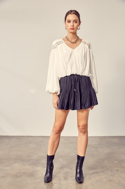 PLEATED SKORT - Premium  from Mustard Seed - Just $45.10! Shop now at Alexi and Gray