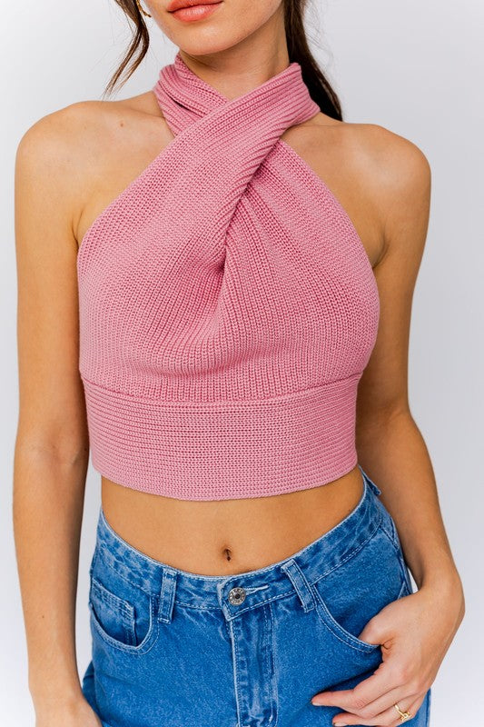 MULTI-TIE / CONVERTIBLE SWEATER TANK - Premium  from LE LIS - Just $31.90! Shop now at Alexi and Gray
