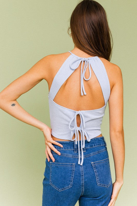 HALTER CROP TOP - Premium  from LE LIS - Just $26.24! Shop now at Alexi and Gray