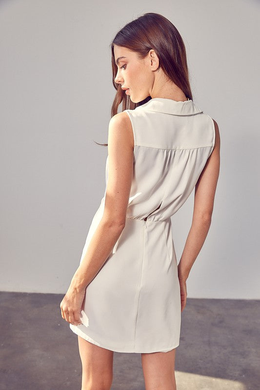 COLLARED SIDE BUTTON DRESS - Premium  from Do + Be Collection - Just $48.40! Shop now at Alexi and Gray