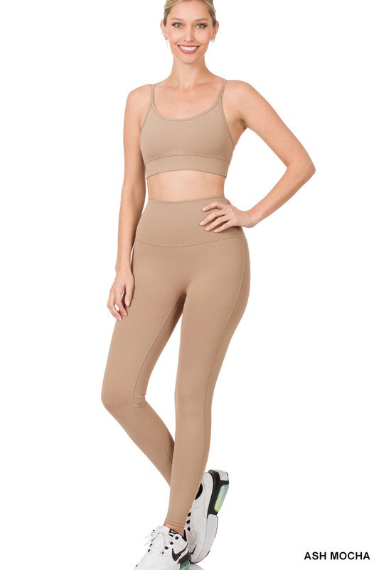 ATHLETIC CAMI BRA & LEGGINGS SET - Premium  from ZENANA - Just $13.20! Shop now at Alexi and Gray