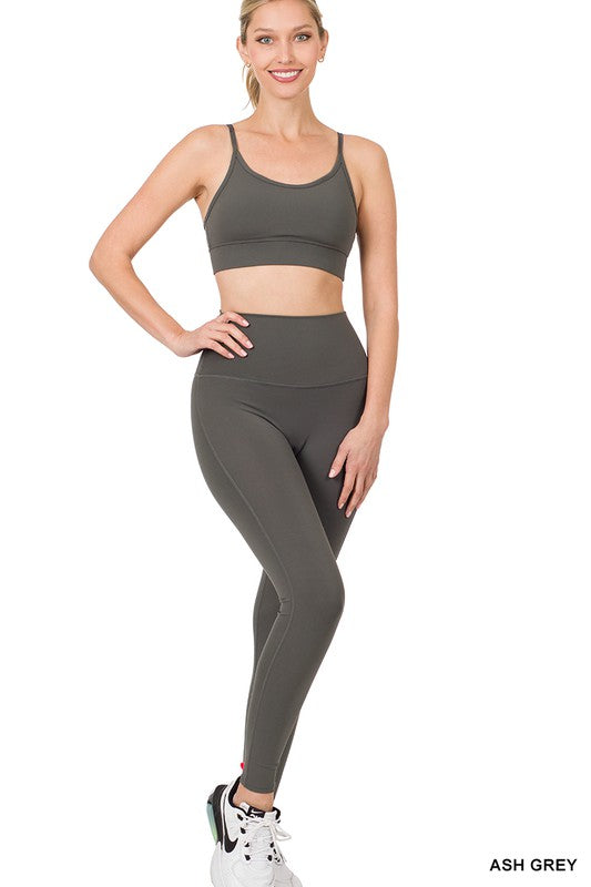 ATHLETIC CAMI BRA & LEGGINGS SET - Premium  from ZENANA - Just $13.20! Shop now at Alexi and Gray