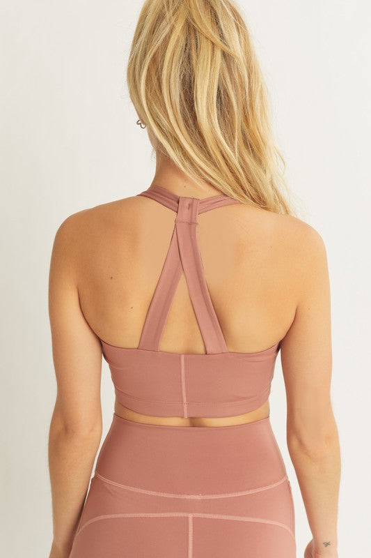 Activewear Crop Halter Back Detail Top - Premium  from Love Tree - Just $12.10! Shop now at Alexi and Gray