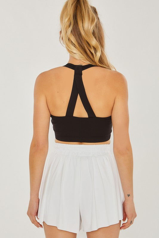 Activewear Crop Halter Back Detail Top - Premium  from Love Tree - Just $12.10! Shop now at Alexi and Gray