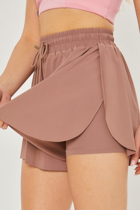 Activewear Two In One Drawstring Shorts - Premium  from Love Tree - Just $21.42! Shop now at Alexi and Gray