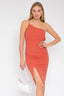 SLEEVELESS ONE SHOULDER FRONT SLIT DRESS - Premium  from Gilli - Just $39.06! Shop now at Alexi and Gray