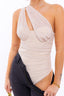 ONE SHOULDER DETAIL MESH BODYSUIT - Premium  from LE LIS - Just $40.70! Shop now at Alexi and Gray