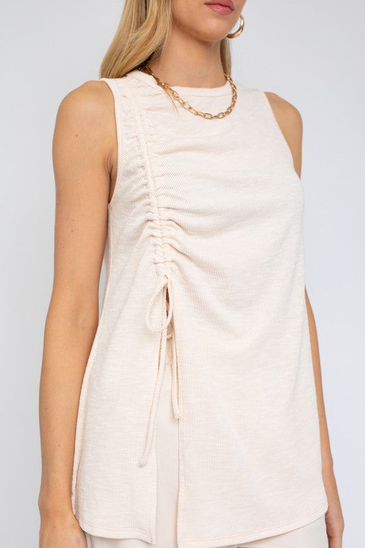SLEEVELESS RUCHING TOP - Premium  from Gilli - Just $16.38! Shop now at Alexi and Gray