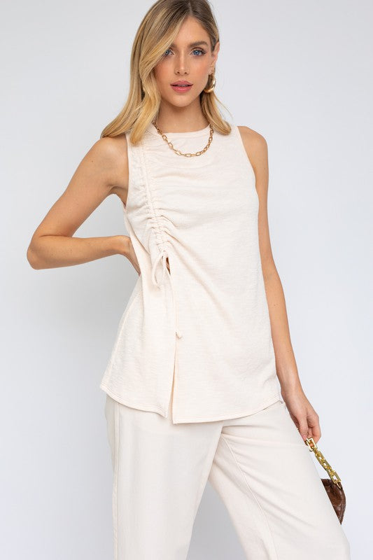 SLEEVELESS RUCHING TOP - Premium  from Gilli - Just $16.38! Shop now at Alexi and Gray