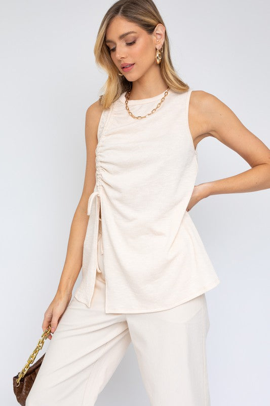 SLEEVELESS RUCHING TOP - Premium  from Gilli - Just $32.76! Shop now at Alexi and Gray