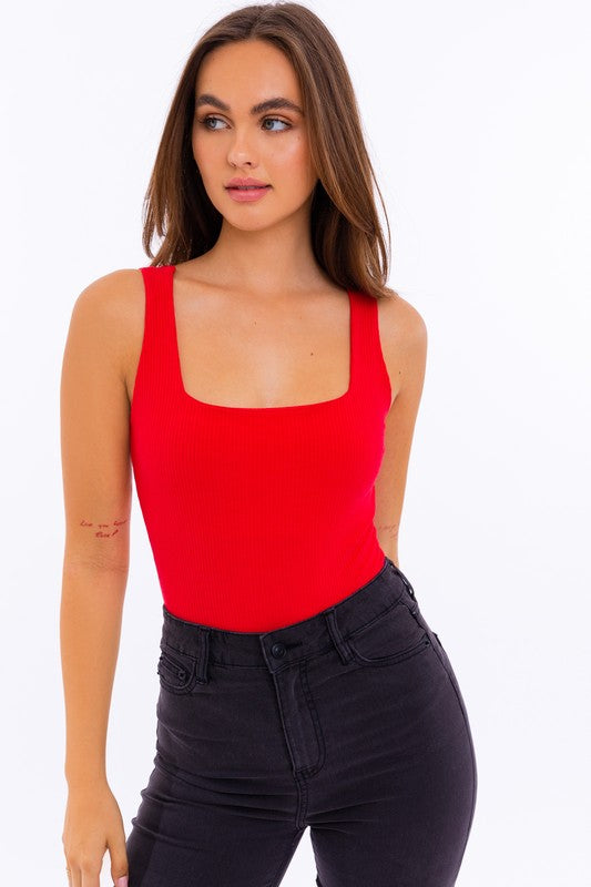 SQUARE NECK TANK BODYSUIT - Premium  from LE LIS - Just $24.20! Shop now at Alexi and Gray