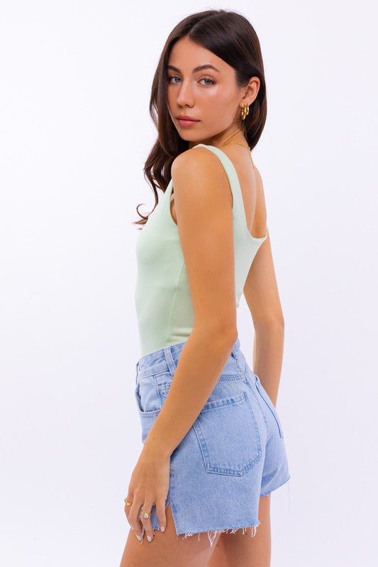 SQUARE NECK TANK BODYSUIT - Premium  from LE LIS - Just $24.20! Shop now at Alexi and Gray