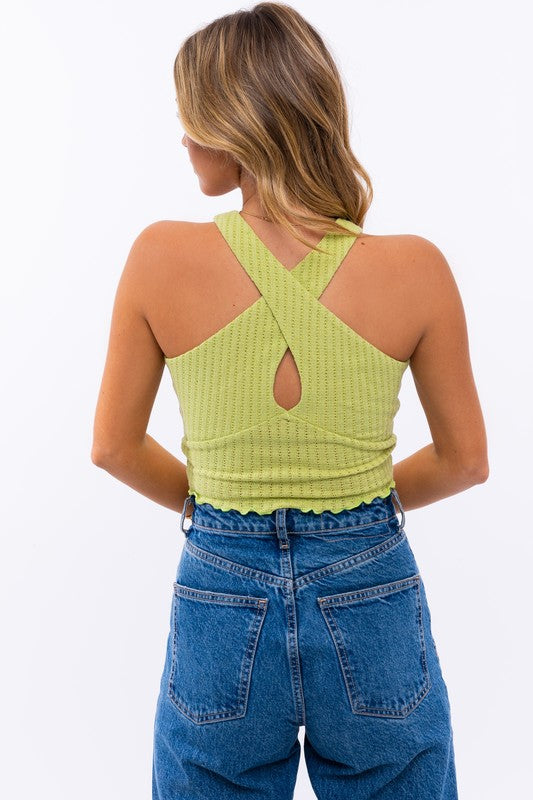 CRISS CROSS CROP TOP - Premium  from LE LIS - Just $28.40! Shop now at Alexi and Gray