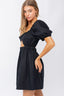 HALF SLEEVE TWISTED FRONT DRESS - Premium  from LE LIS - Just $42.84! Shop now at Alexi and Gray