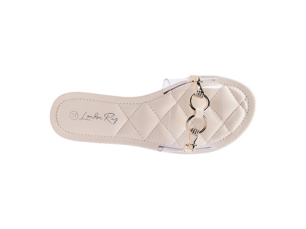 SCOTH Clear Buckled Quilted Slides - Premium  from Rag Company - Just $33.74! Shop now at Alexi and Gray