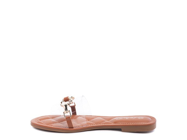 SCOTH Clear Buckled Quilted Slides - Premium  from Rag Company - Just $37.48! Shop now at Alexi and Gray