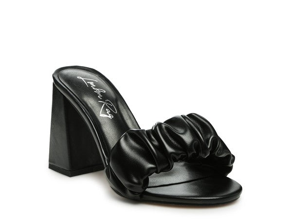 Noie Mid Block Heel Pleated Strap Sandals - Premium  from Rag Company - Just $57.68! Shop now at Alexi and Gray