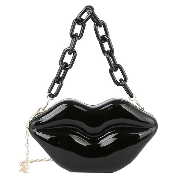 Acrylic Hard Case Lips Clutch Crossbody Bag - Premium  from Fashion World - Just $49.28! Shop now at Alexi and Gray
