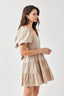 PUFF SLEEVE BACK DOUBLE TIE TIERED DRESS - Premium  from Mustard Seed - Just $51.70! Shop now at Alexi and Gray