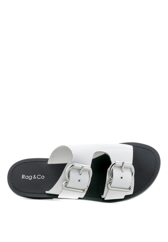 KELLY FLAT SANDAL WITH BUCKLE STRAPS - Premium  from Rag Company - Just $52.80! Shop now at Alexi and Gray