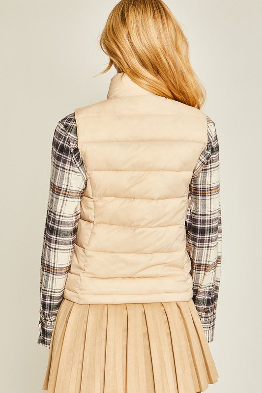 High Neck Padded Puffer Vest - Premium  from Love Tree - Just $21! Shop now at Alexi and Gray