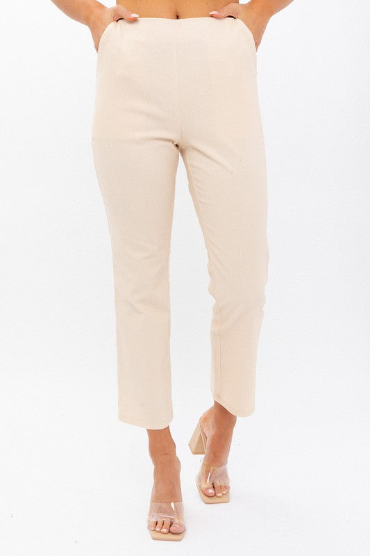 High-Waisted Crop Pants - Premium  from LE LIS - Just $39.60! Shop now at Alexi and Gray