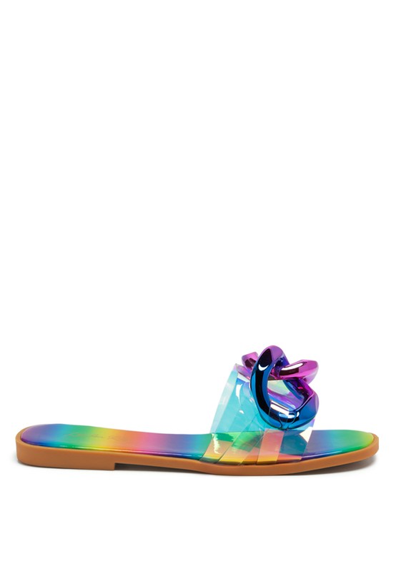 CAROONS CLEAR SLIDE FLATS - Premium  from Rag Company - Just $46.66! Shop now at Alexi and Gray