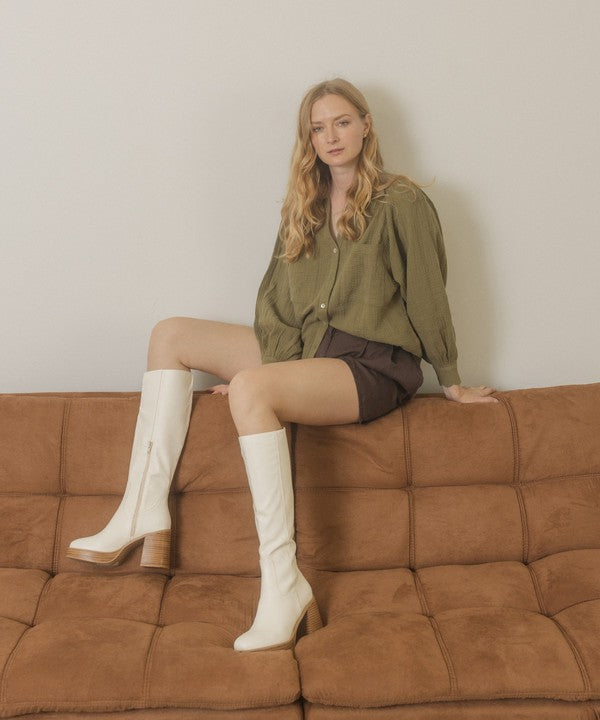Oasis Society Juniper - Platform Knee-High Boots - Premium  from KKE Originals - Just $70.30! Shop now at Alexi and Gray