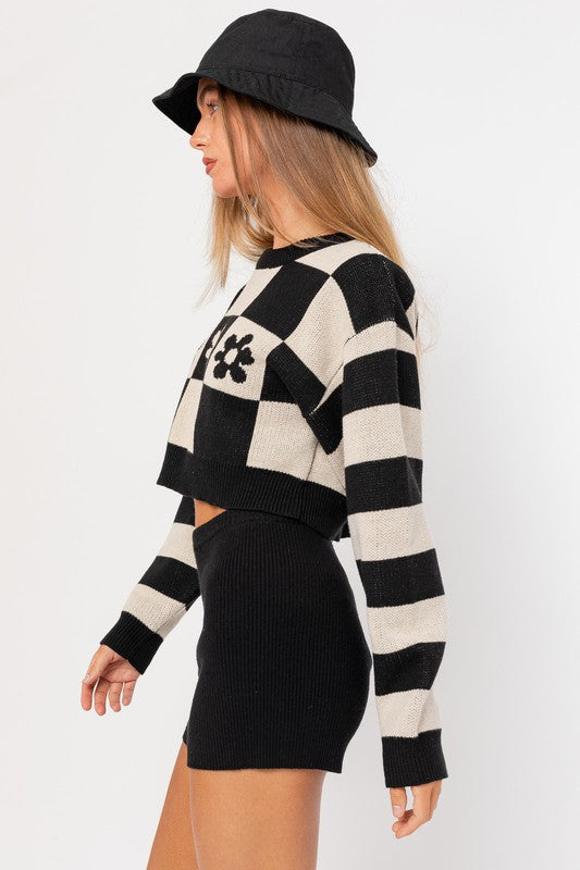 LONG SLEEVE CROP SWEATER - Premium  from LE LIS - Just $45.10! Shop now at Alexi and Gray