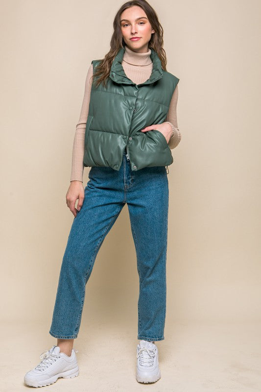PU Padded Vest - Premium  from Love Tree - Just $30.80! Shop now at Alexi and Gray