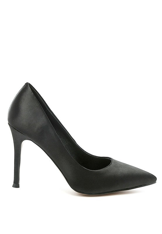 FIZZY GOBLET SATIN STILETTO PUMPS - Premium  from Rag Company - Just $51.68! Shop now at Alexi and Gray