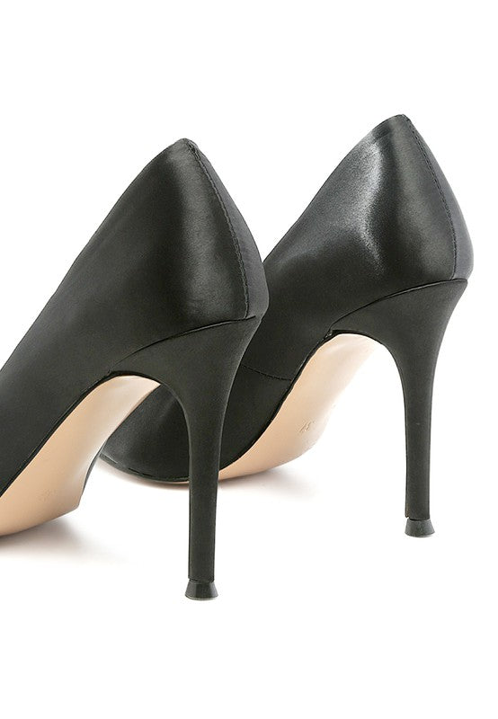 FIZZY GOBLET SATIN STILETTO PUMPS - Premium  from Rag Company - Just $51.68! Shop now at Alexi and Gray