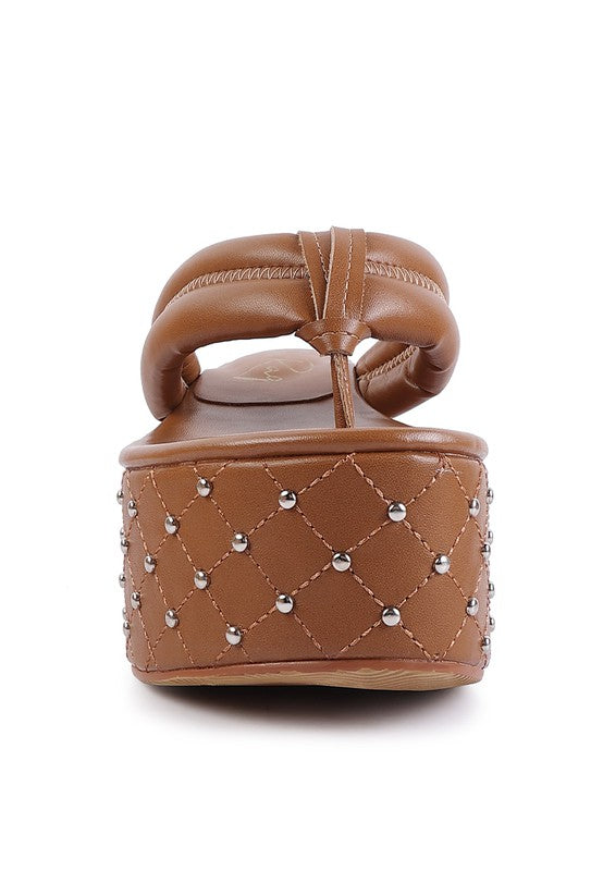 Cupcake Quilted Rhinestone Platform Sandals - Premium  from Rag Company - Just $68.22! Shop now at Alexi and Gray