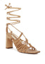 STRINGS ATTACH BRAIDED TIE UP BLOCK HEELED SANDAL - Premium  from Rag Company - Just $55.20! Shop now at Alexi and Gray