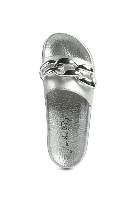 ISHTAR METALLIC CHAIN METAL SLID FLATS - Premium  from Rag Company - Just $29.90! Shop now at Alexi and Gray