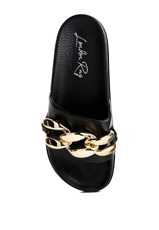 ISHTAR METALLIC CHAIN METAL SLID FLATS - Premium  from Rag Company - Just $29.90! Shop now at Alexi and Gray